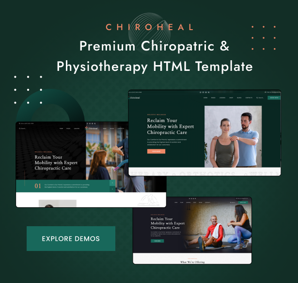 ChiroHeal - Chiropractor & Physiotherapy Wellness HTML Template - 1