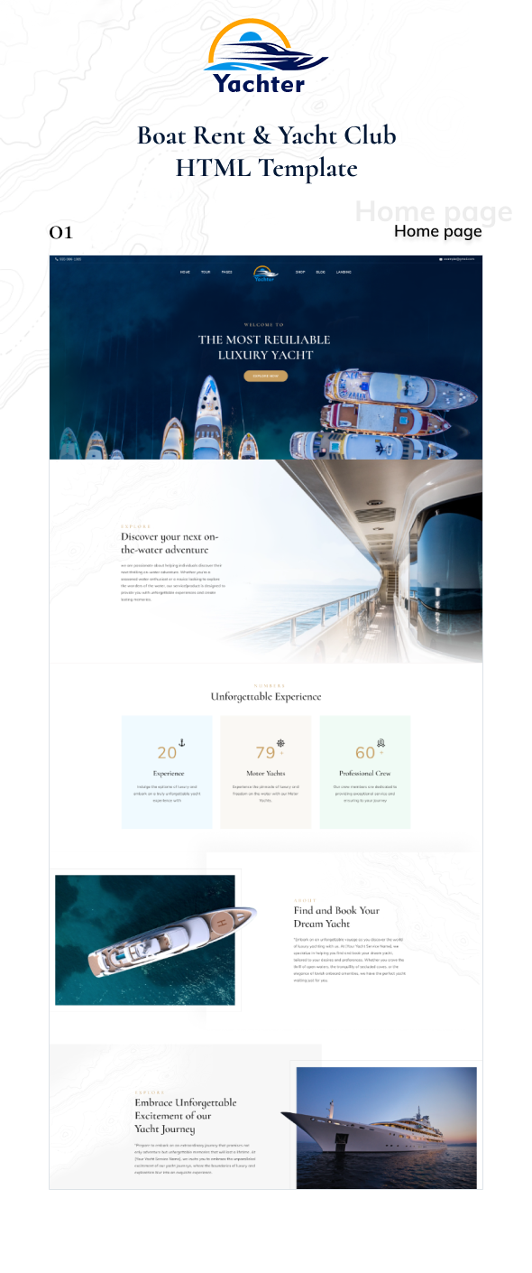 Yachter - Yacht and Boat Travel & Rental HTML Template
