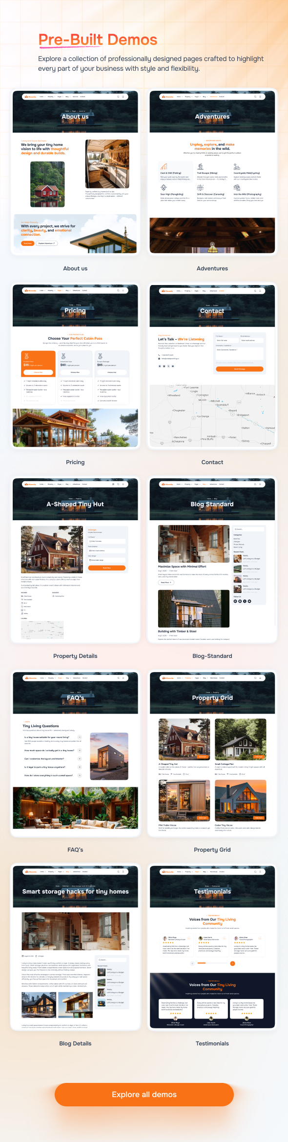 MicroVilla - Tiny House Living Lifestyle WordPress Theme