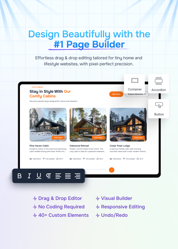 MicroVilla - Tiny House Living Lifestyle WordPress Theme