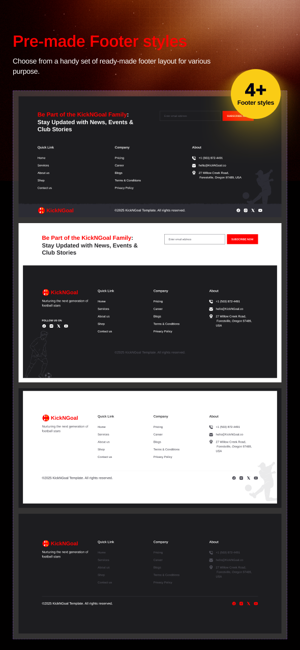 KicknGoal - Soccer and Football Club WordPress Theme