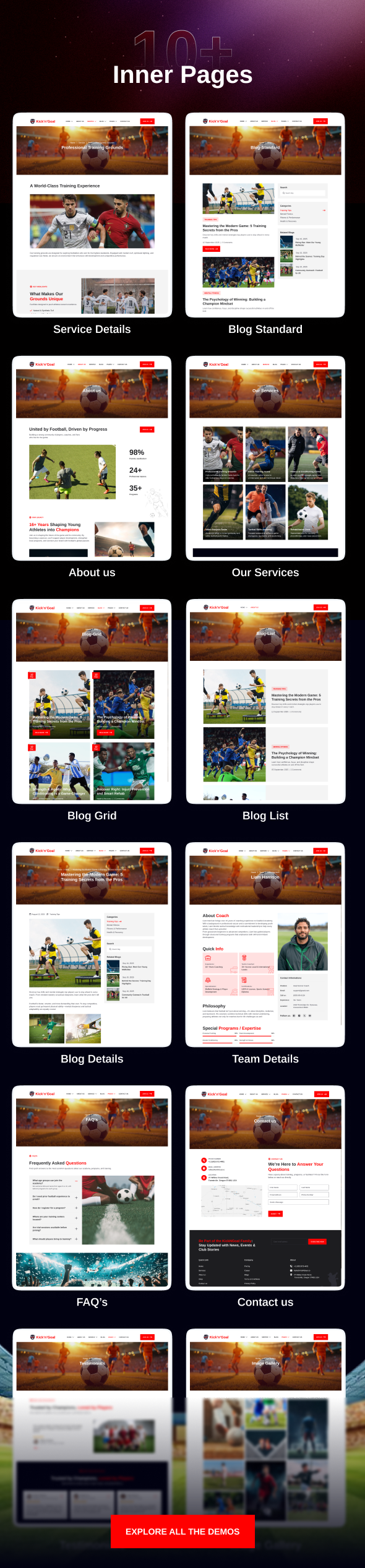 KicknGoal - Soccer and Football Club HTML Template