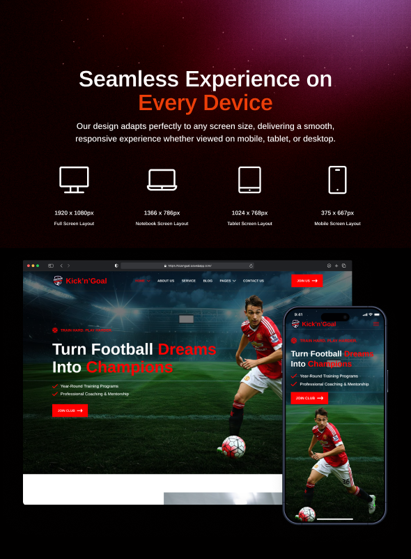 KicknGoal - Soccer and Football Club WordPress Theme
