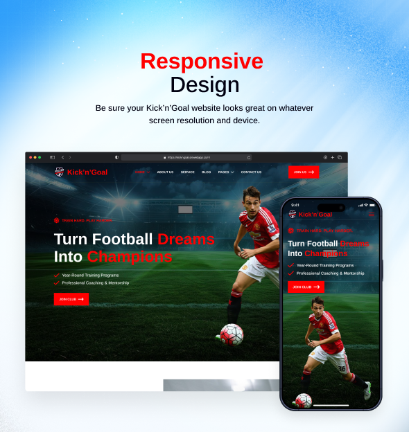 KicknGoal - Soccer and Football Club HTML Template
