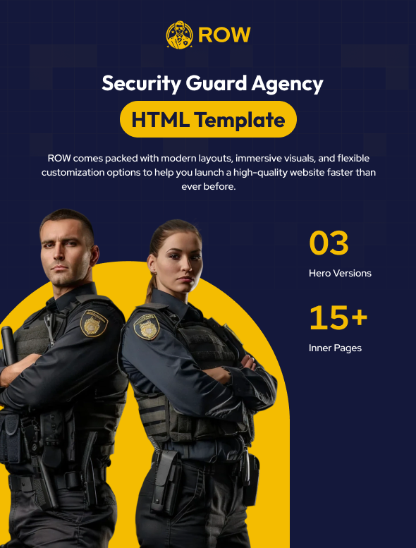 ROW - Private Security & BodyGuard Service HTML Template - 1