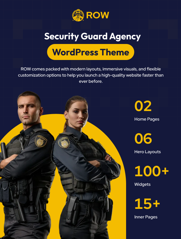 ROW - Private Security & BodyGuard Service HTML Template