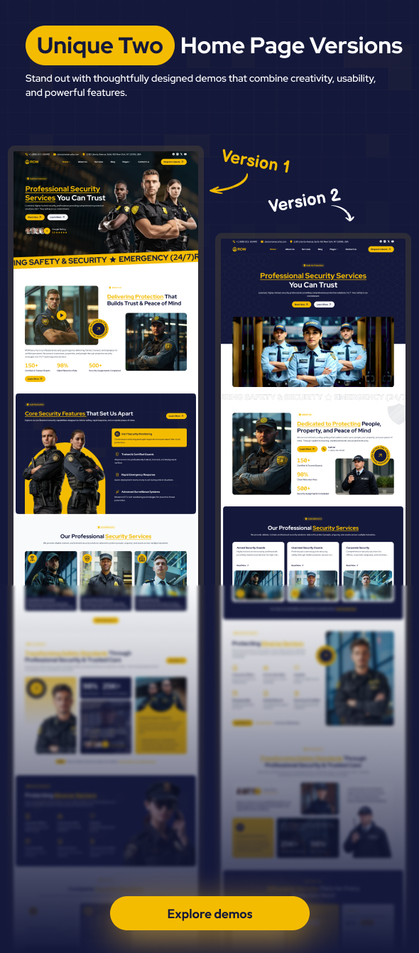 ROW - Private Security & BodyGuard Service HTML Template