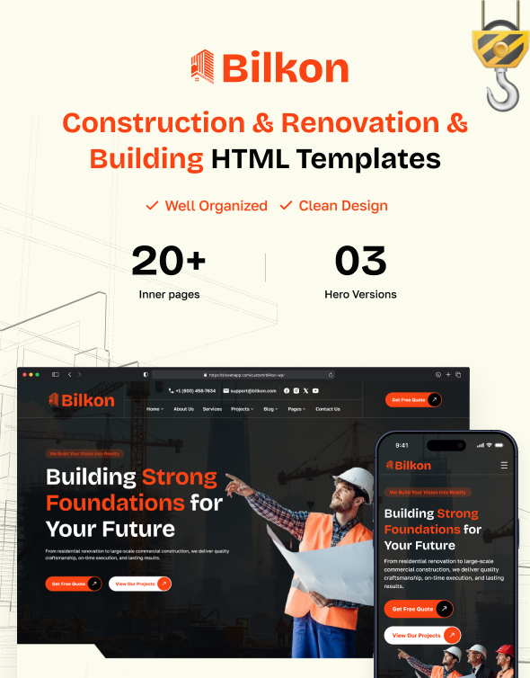 BilKon - Construction & Renovation & Building  HTML Template - 1