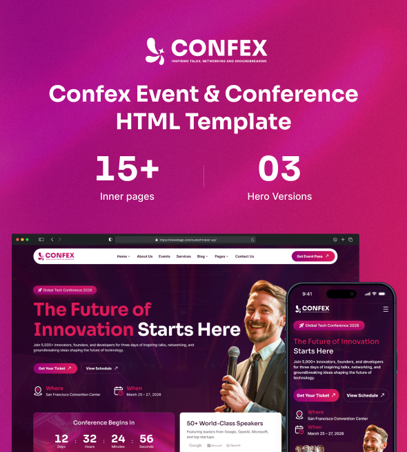 Confex – Event & Conference HTML Template - 1