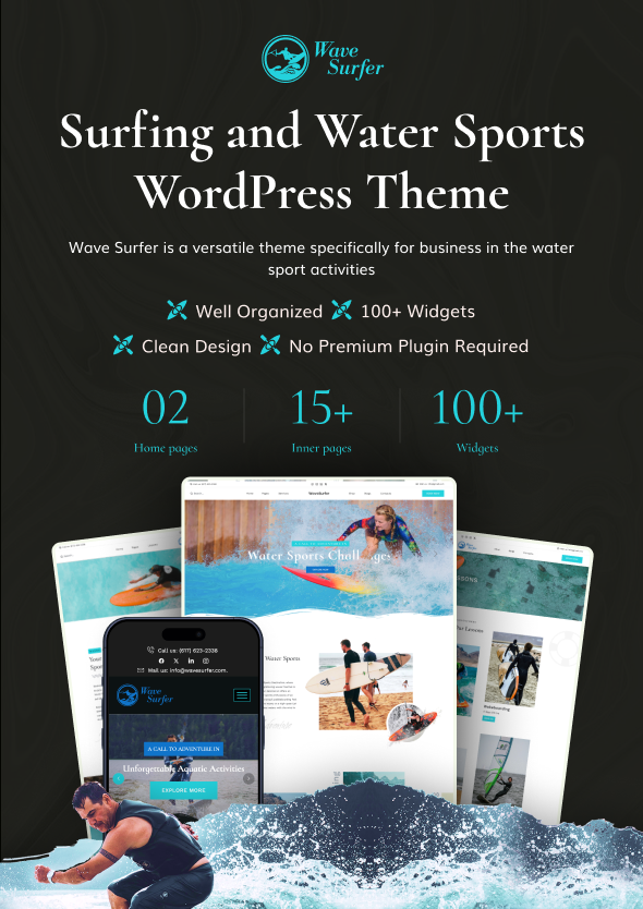 WaveSurfer - Surfing and Water Sports WordPress Theme