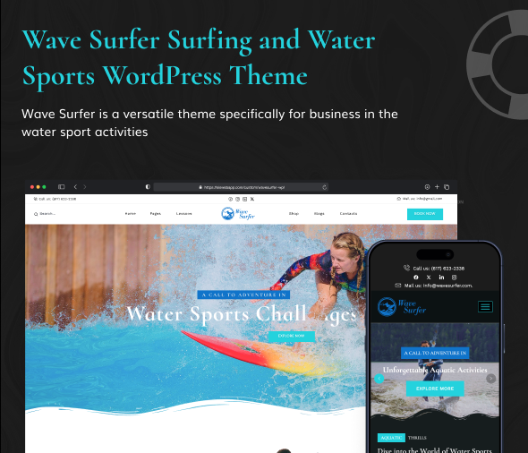 WaveSurfer - Surfing and Water Sports WordPress Theme
