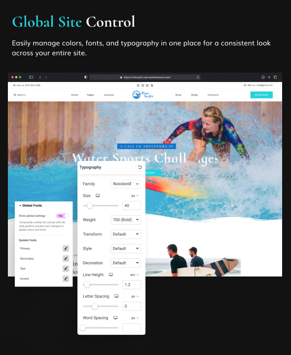 WaveSurfer - Surfing and Water Sports WordPress Theme
