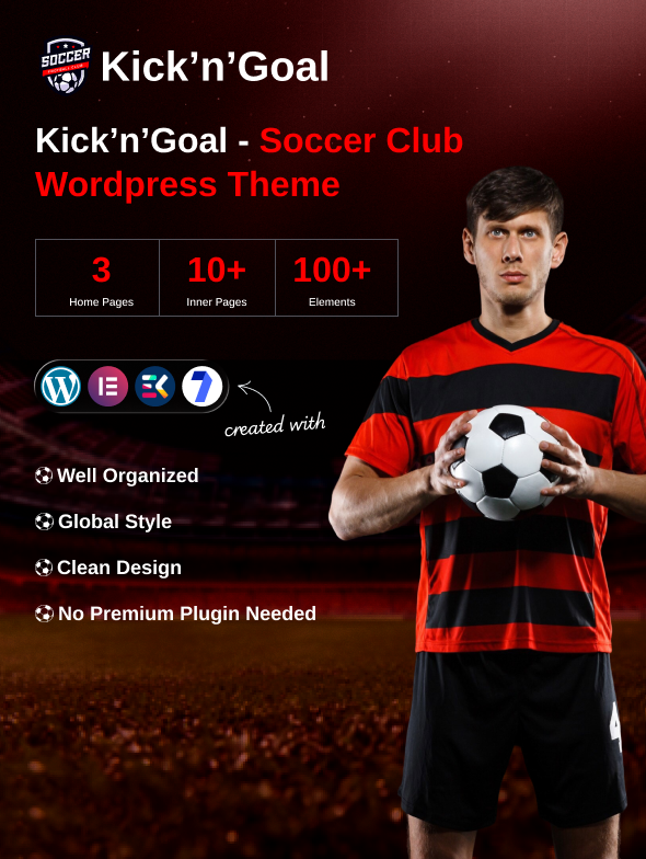 KicknGoal - Soccer and Football Club WordPress Theme