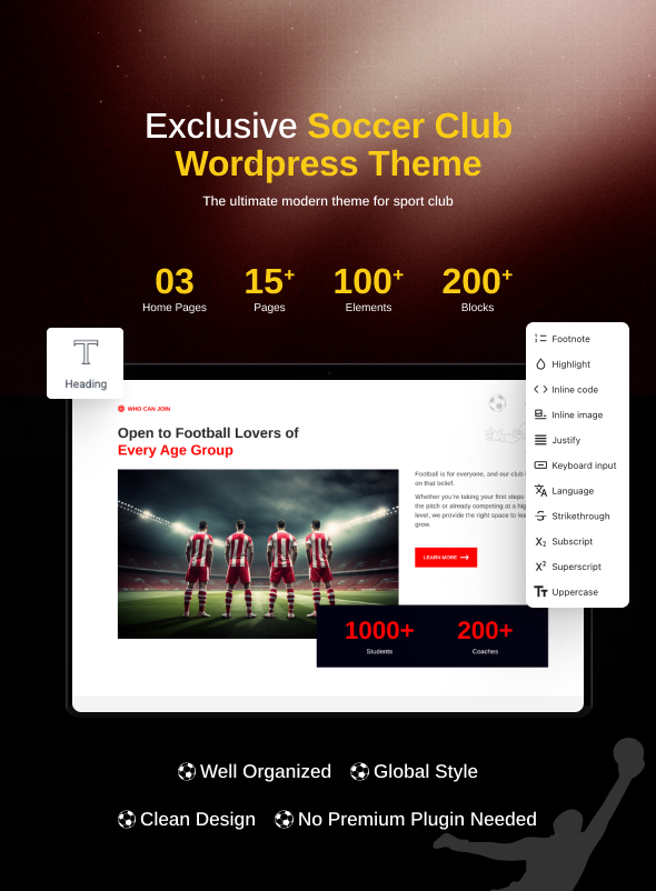 KicknGoal - Soccer and Football Club WordPress Theme