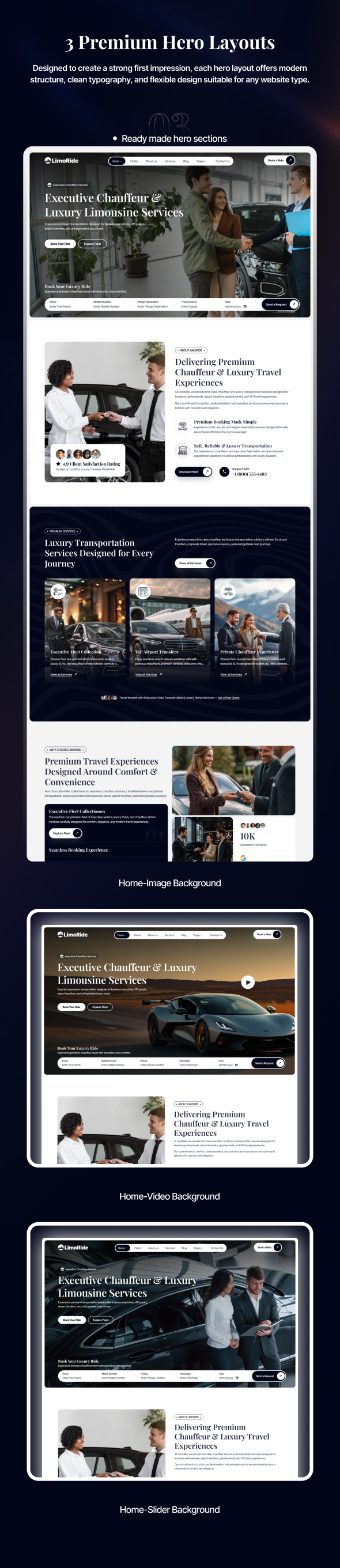 LimoRide - Limousine and Car Rental WordPress Theme - 2