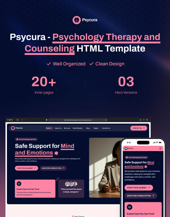 Psycura - Psychology, Therapy and Counseling HTML Template