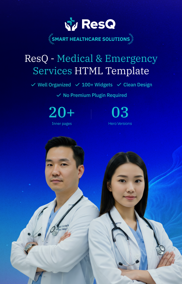 ResQ - Medical & Emergency Services HTML Template - 1