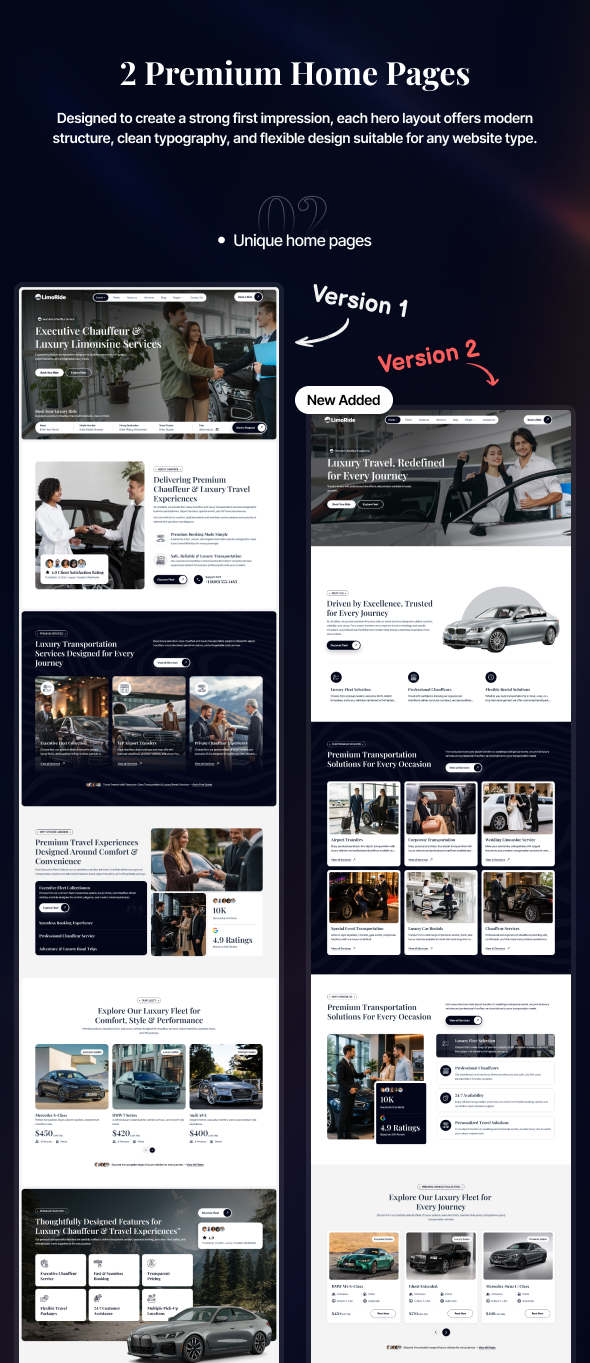 LimoRide - Limousine and Car Rental WordPress Theme