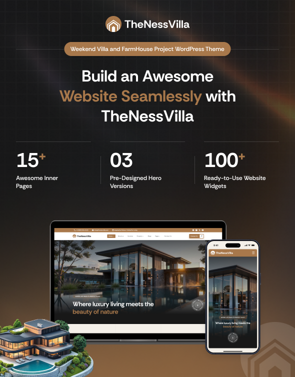 TheNessVilla - Weekend Villa and FarmHouse Project WordPress Theme - 1