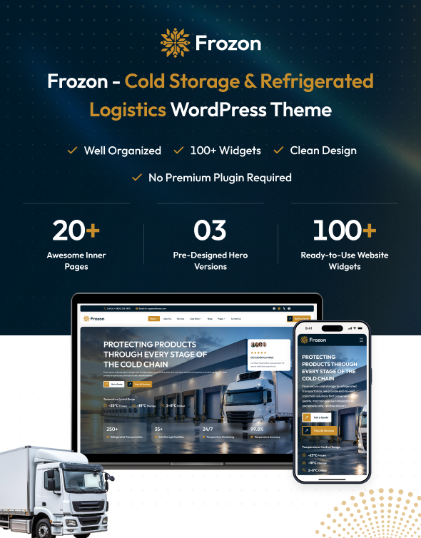 Frozon - Cold Storage & Refrigerated Logistics WordPress Theme - 1