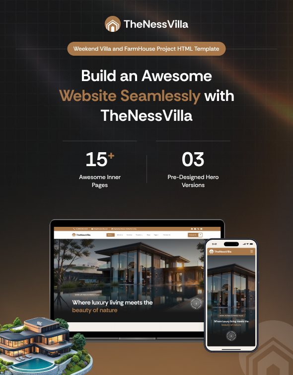 TheNessVilla - Weekend Villa and FarmHouse Project HTML Template - 1