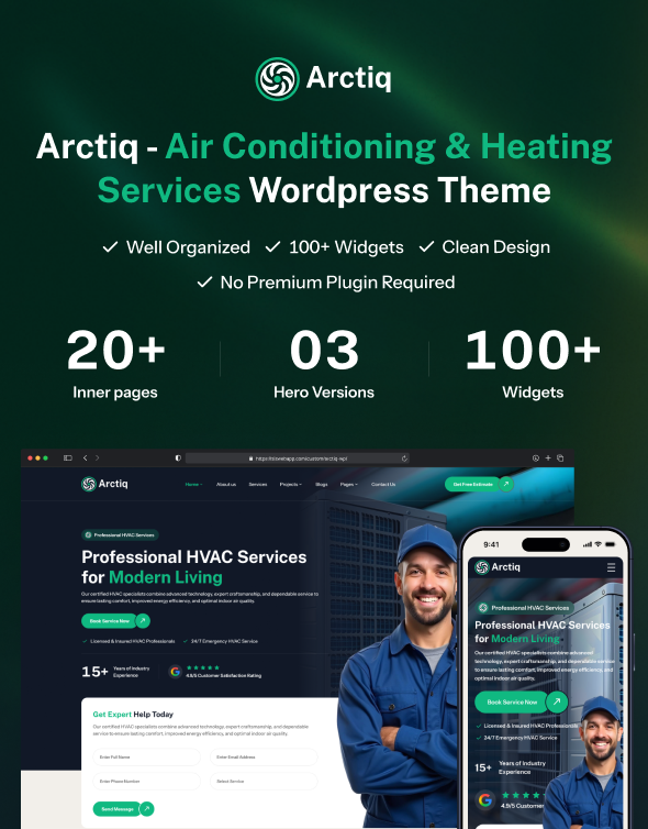 Arctiq - HVAC WordPress Theme - 1