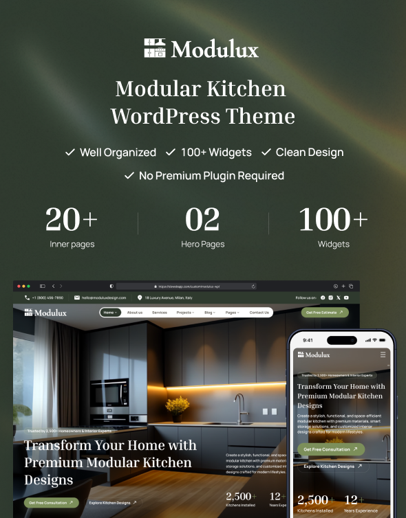 Modulux - Modular Kitchen WordPress Theme