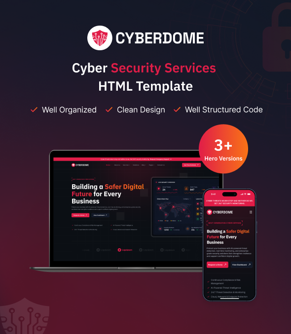 CyberDome - Cyber Security Services HTML Template - 1