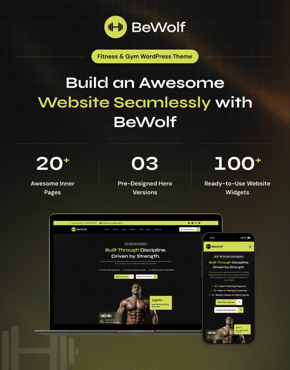 BeWolf | Fitness & Gym WordPress Theme - 1