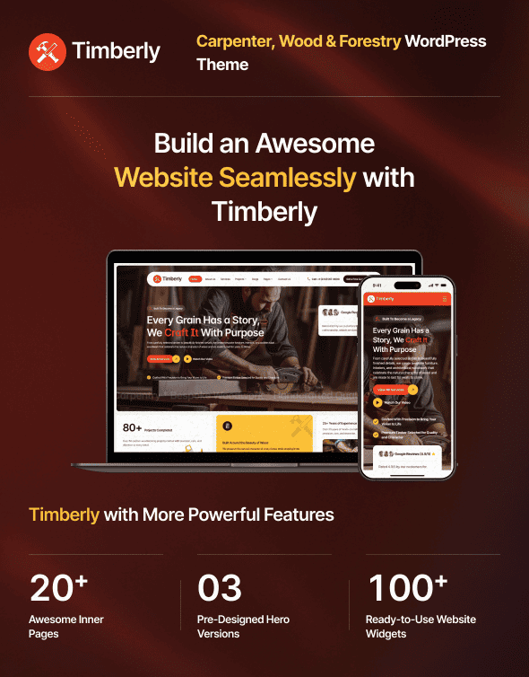 Timberly | Carpenter, Wood & Forestry WordPress Theme - 1